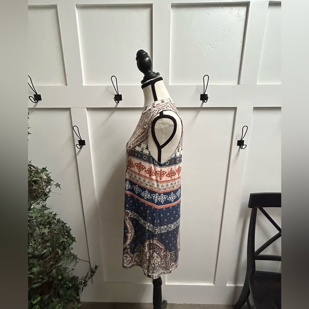 O’Neill Women’s Sleeveless Boho Print Dress Blue Orange Paisley Size M - Picture 2 of 4